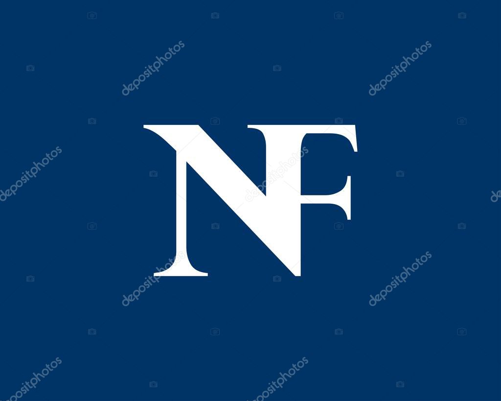 NF FN letter logo design vector template