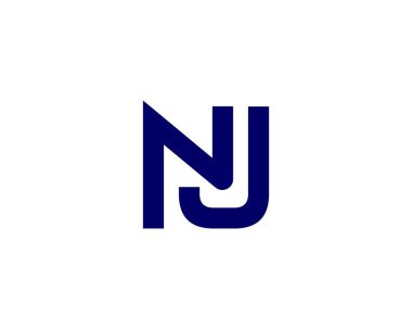 NJ JN harf logo tasarım vektör şablonu