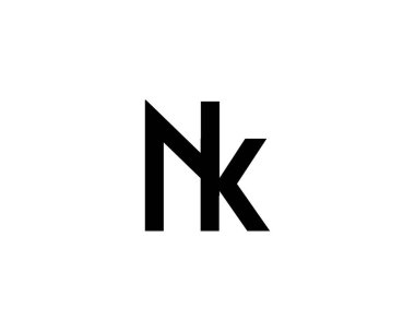 NK KN harf logo tasarım vektör şablonu