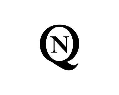 NQ QN harf logo tasarım vektör şablonu