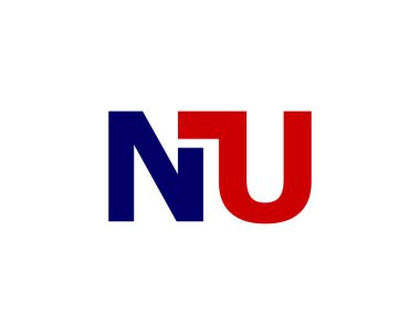 NU BM harfi logo tasarım vektör şablonu