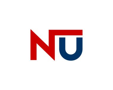 NU BM harfi logo tasarım vektör şablonu