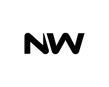 NW WN harf logo tasarım vektör şablonu