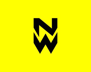 NW WN harf logo tasarım vektör şablonu