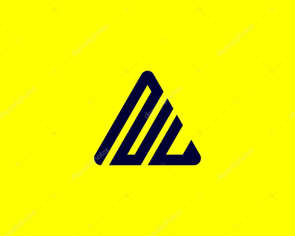 NU UN letter logo design vector template