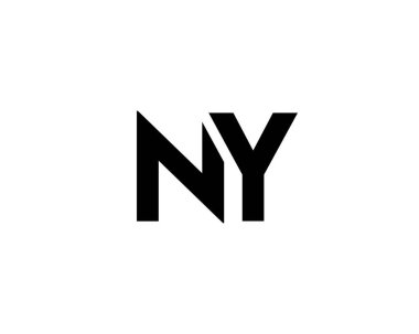 NY YN harf logo tasarım vektör şablonu
