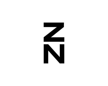 NZ ZN harf logo tasarım vektör şablonu