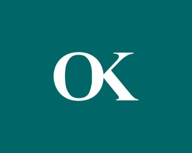 K OK KO harf logo tasarım vektör şablonu