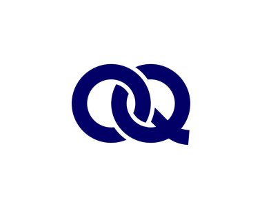 Q OQ QO harf logo tasarım vektör şablonu
