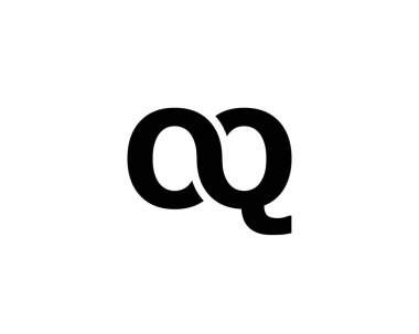 Q OQ QO harf logo tasarım vektör şablonu