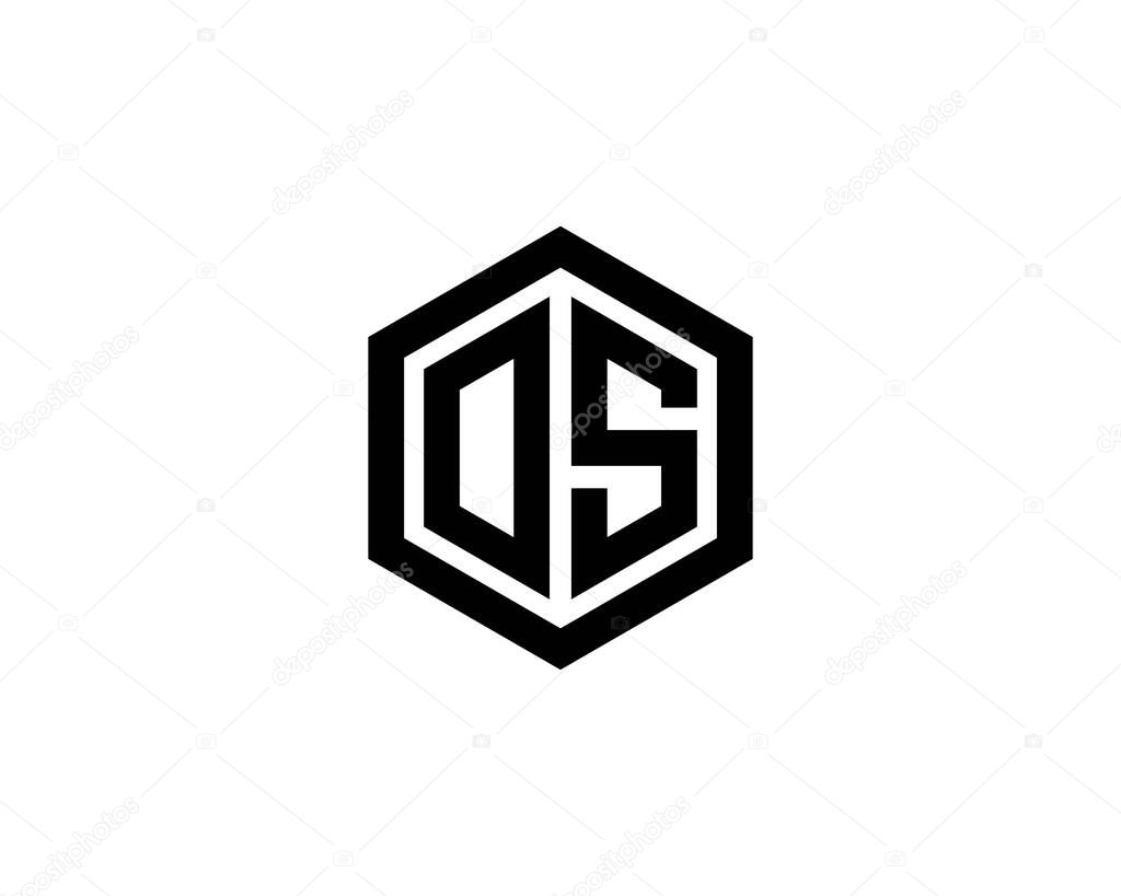 S OS SO letter logo design vector template