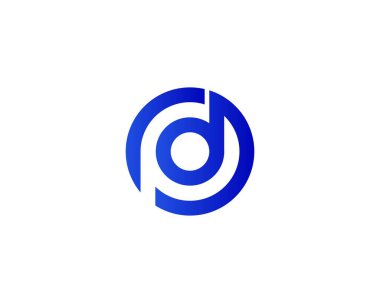 PD DP harf logo tasarım vektör şablonu