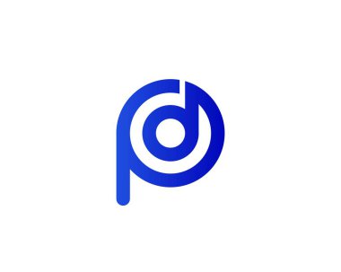 PD DP harf logo tasarım vektör şablonu