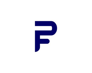 PF FP harf logo tasarım vektör şablonu