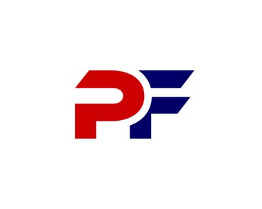 PF FP harf logo tasarım vektör şablonu
