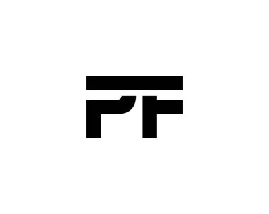 PF FP harf logo tasarım vektör şablonu
