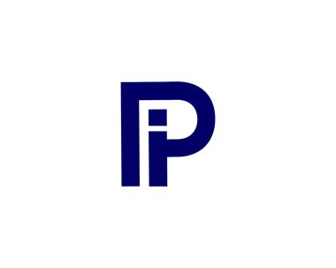 PI IP harfi logo tasarım vektör şablonu