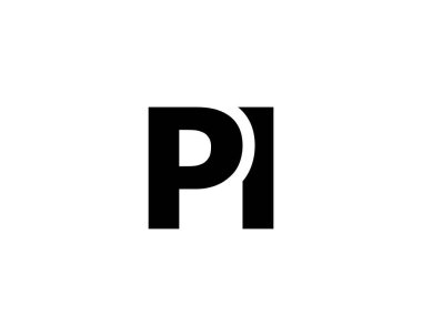 PI IP harfi logo tasarım vektör şablonu