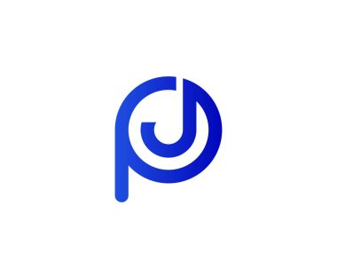 PJ JP harf logo tasarım vektör şablonu