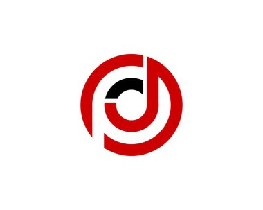 PJ JP harf logo tasarım vektör şablonu