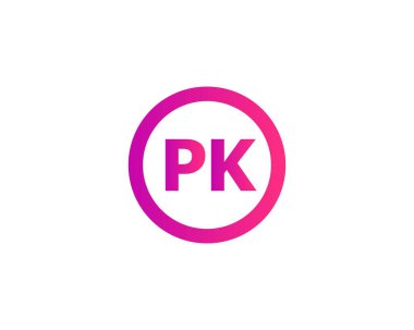 PK KP harf logo tasarım vektör şablonu