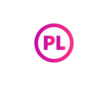 PL LP harf logo tasarım vektör şablonu