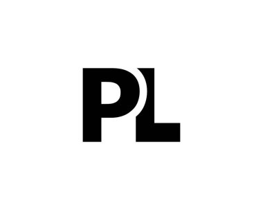 PL LP harf logo tasarım vektör şablonu