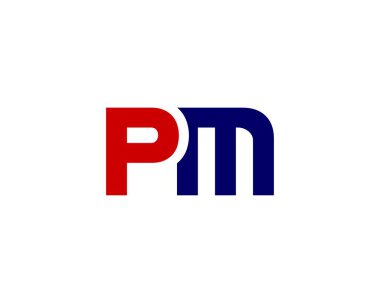 PM MP harf logo tasarım vektör şablonu