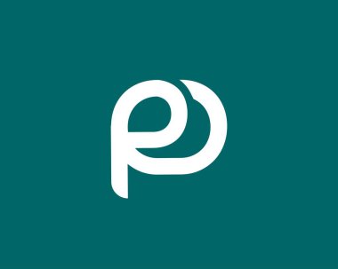 PO OP harf logo tasarım vektör şablonu