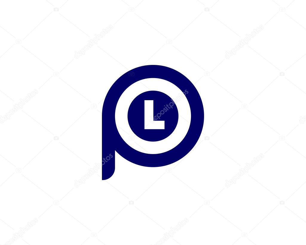 PL LP letter logo design vector template