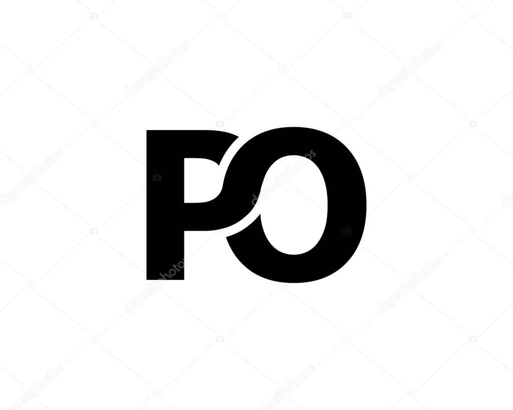 PO OP letter logo design vector template