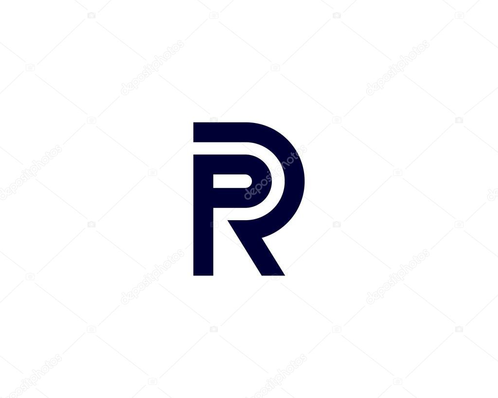 PR RP letter logo design vector template