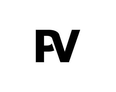 PV VP harf logo tasarım vektör şablonu