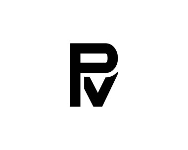 PV VP harf logo tasarım vektör şablonu