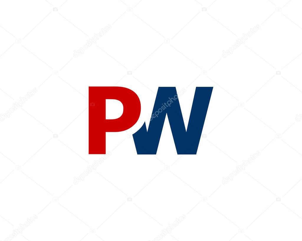 PW WP letter logo design vector template