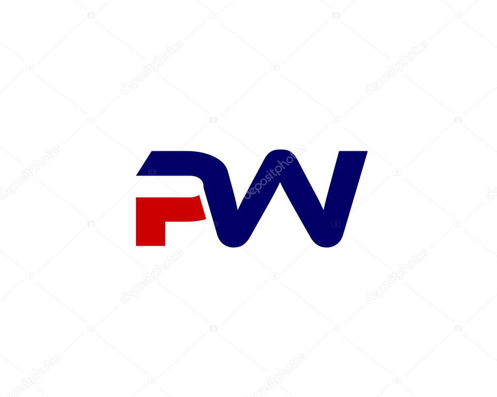 PW WP letter logo design vector template