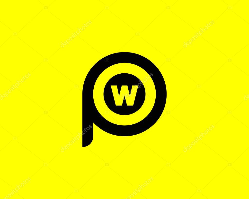 PW WP letter logo design vector template
