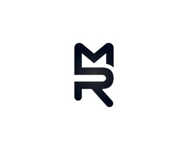 MR RM harf logo tasarım vektör şablonu