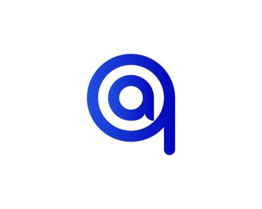 QA AQ harfi logo tasarım vektör şablonu