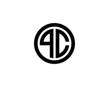 QC CQ harf logo tasarım vektör şablonu