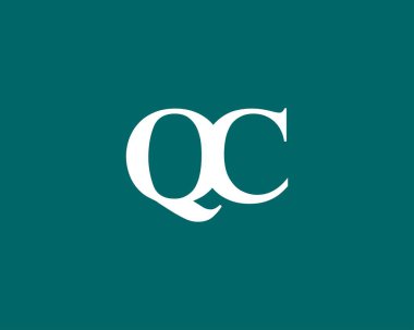 QC CQ harf logo tasarım vektör şablonu