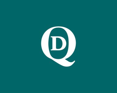 QD DQ harf logo tasarım vektör şablonu