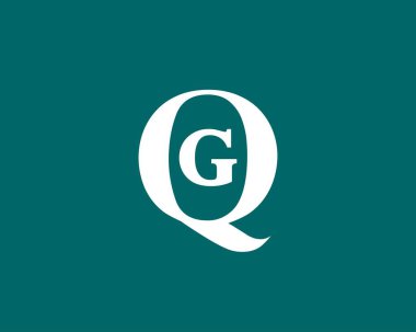 QG GQ harf logo tasarım vektör şablonu
