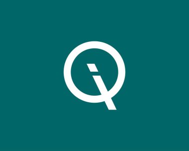 Qi iQ harf logo tasarım vektör şablonu