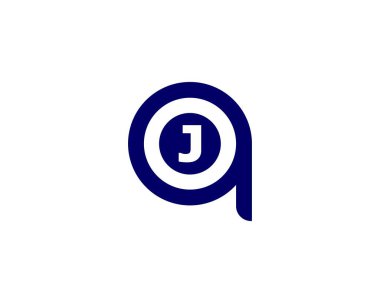 QJ JQ harf logo tasarım vektör şablonu