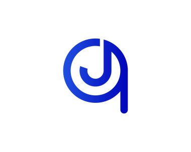 QJ JQ harf logo tasarım vektör şablonu