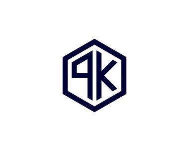 QK KQ Harf logo tasarım vektör şablonu