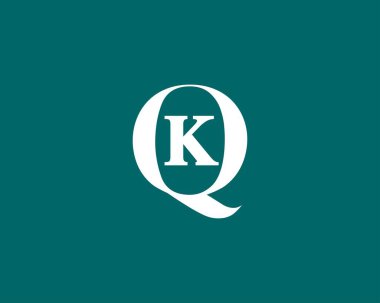 QK KQ Harf logo tasarım vektör şablonu