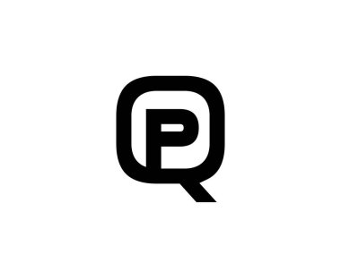 QP PQ harf logo tasarım vektör şablonu