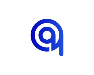 QQ Q harfi logo tasarım vektör şablonu